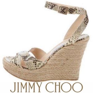 🔥JIMMY CHOO🔥 Beige Python PHOENIX Espadrilles